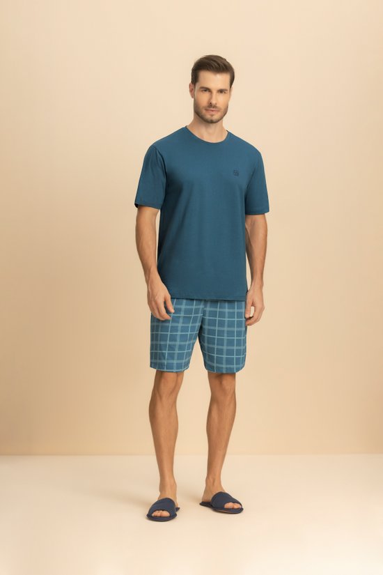 pijama curto masculino xadrez1