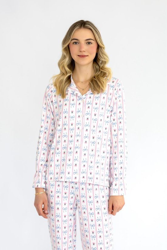 Pijama Longo Aberto Feminino Laço 