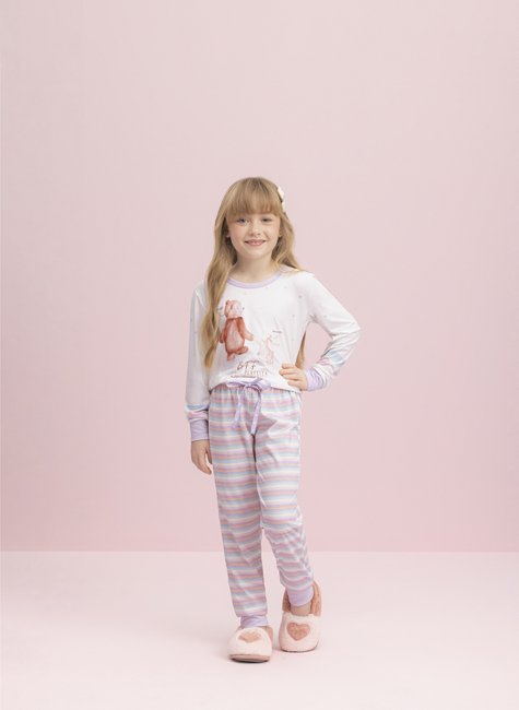 pijama longo juvenil feminino amizade