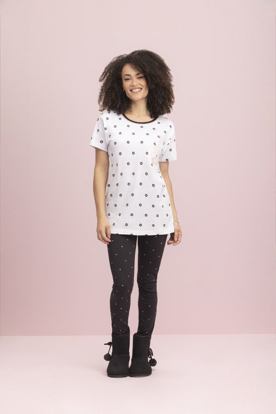 Pijama Legguin Manga Curta Florir