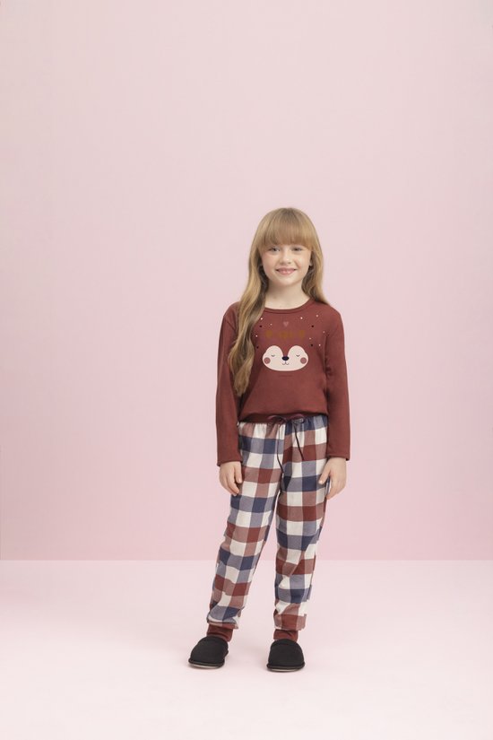 Pijama Longo Feminino Infantil Família Aconchegante 