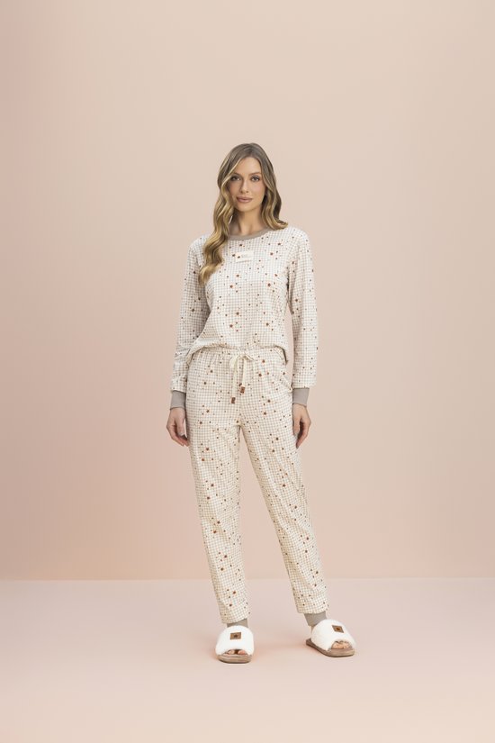 Pijama Manga Longa Feminino Malha 100% Algodão Brilha Brilha