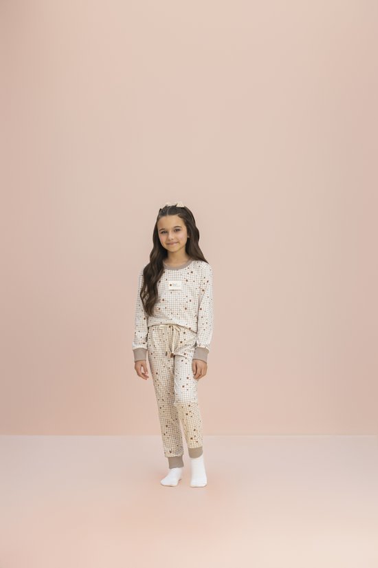 Pijama Manga Longa Feminino Infantil Juvenil Malha 100% Algodão Brilha Brilha 