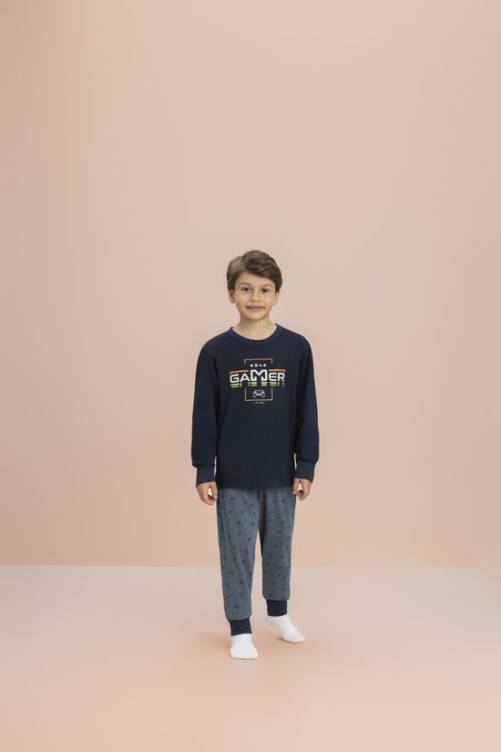 Pijama Manga Longa Masculino Infantil Malha Vídeo Game