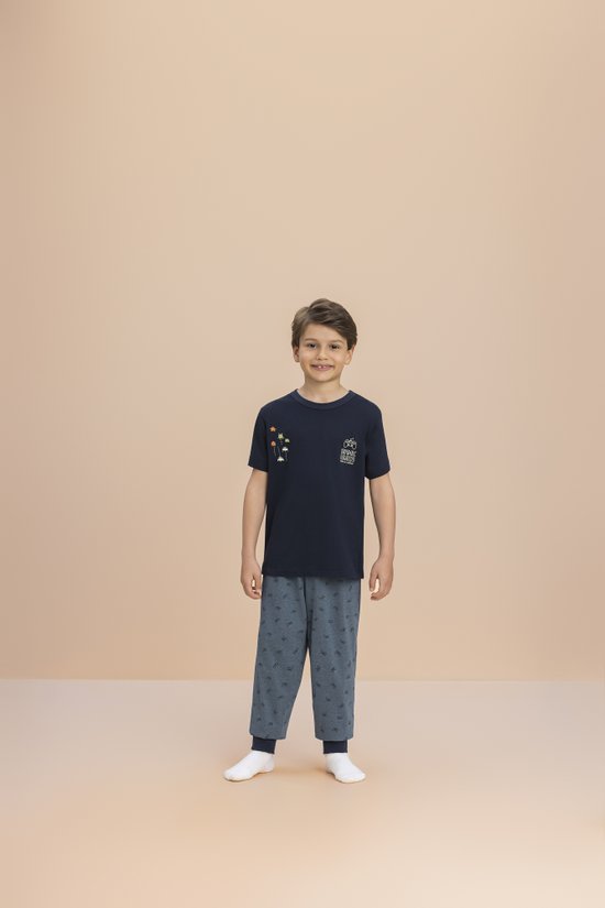 Pijama Calça Camisa Manga Curta Infantil Juvenil Masculino Vídeo Game 