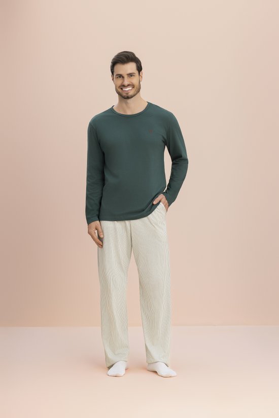 Pijama Manga Longa Masculino Malha 100% Algodão Conforto 