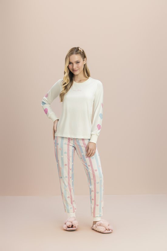 Pijama Manga Longa Feminino Malha 100% Algodão Histórias 