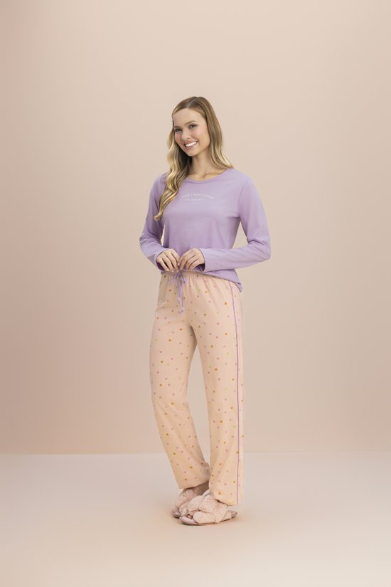 Pijama Manga Longa Femino Malha 100% Algodão Sossego