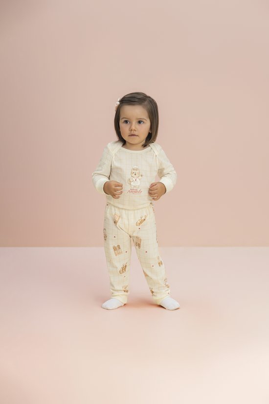 Conjunto Body Bebê Com Calça Feminino Pãozinho