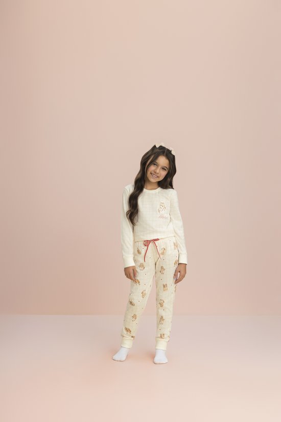 Pijama Manga Longa Feminino Infantil Malha 100% Algodão Pãozinho 