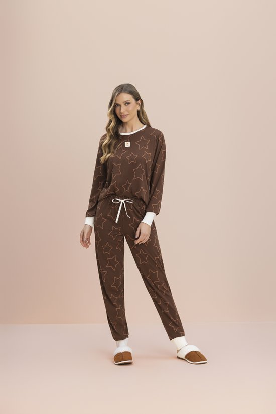 Pijama Manga Longa Malha 100% Algodão  Stars