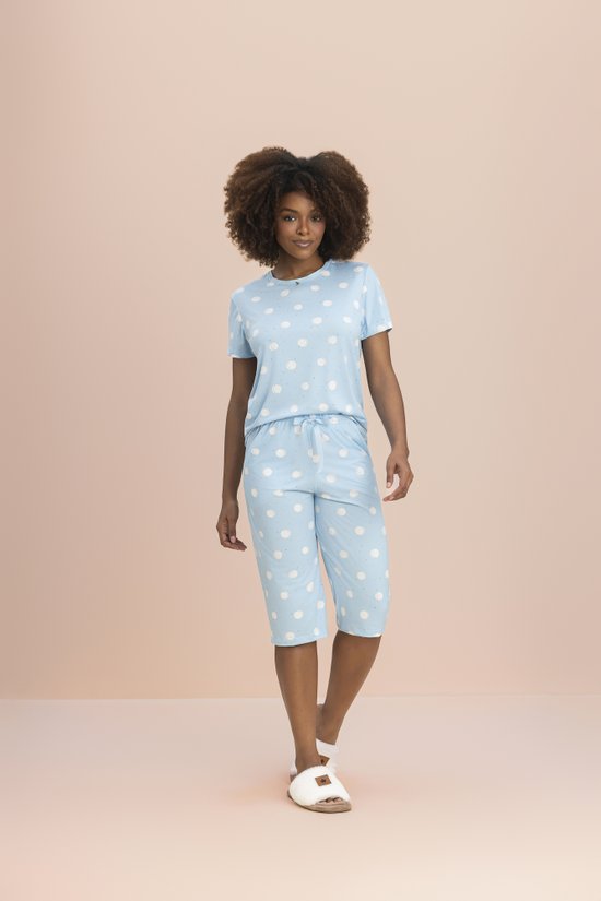 Pijama Pescador Manga Curta Feminino Malha Peach Brilho da Lua