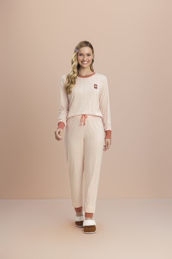 Pijama Manga Longa Feminino Malha 100% Algodão Sonhos 