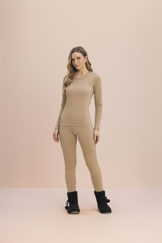 Blusa Manga Longa Feminina Térmica Nude Essenciais