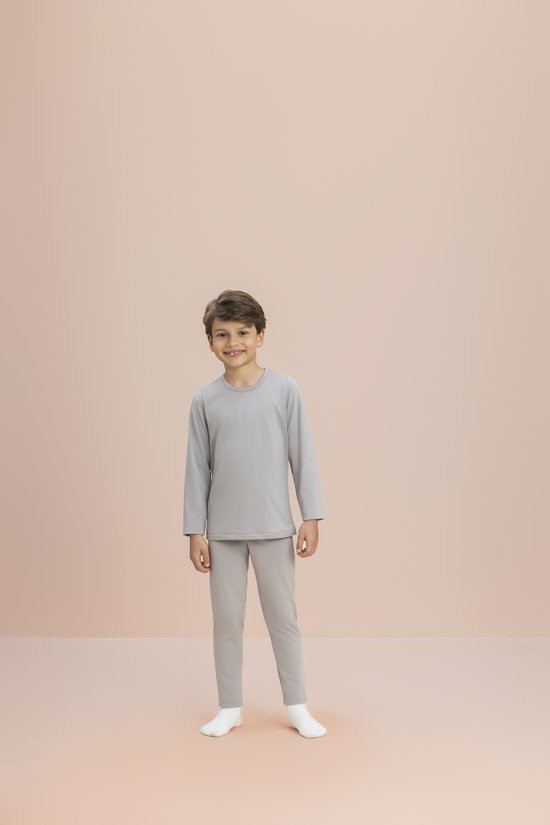 Conjunto Térmico Unissex Infantil Juvenil Cinza Essenciais