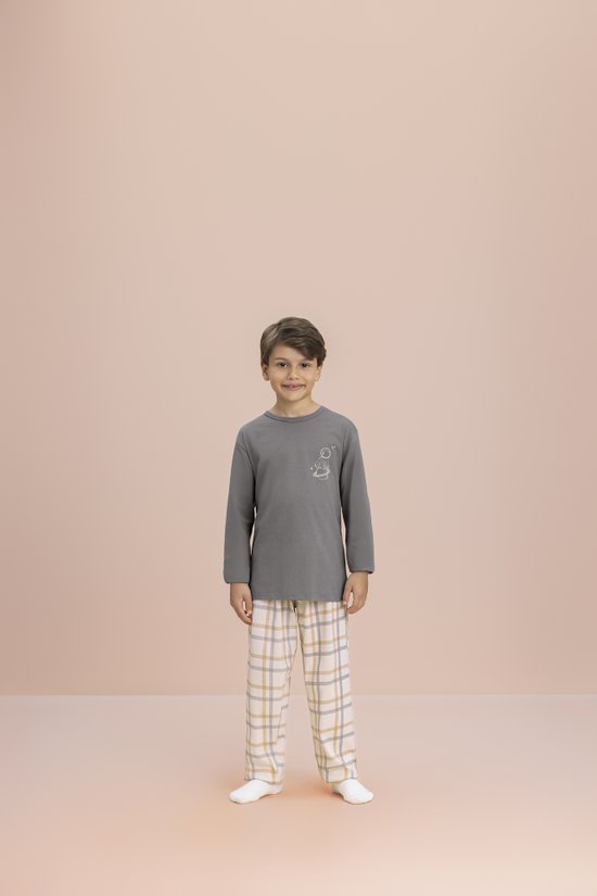 Pijama Manga Longa Masculino Infantil Juvenil Malha 100% Algodão Polar 