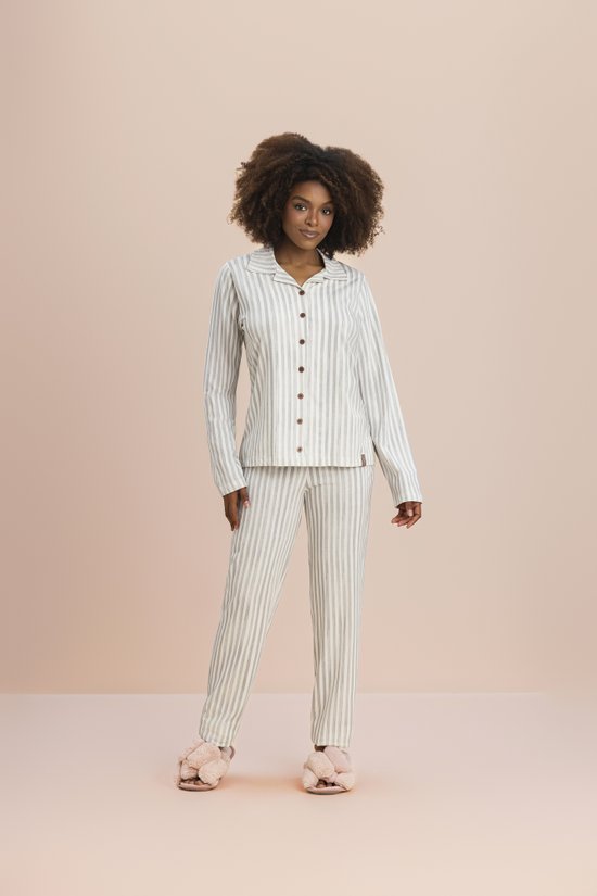 Pijama Manga Longa Aberto Feminino Malha 100% Algodão Just Love 