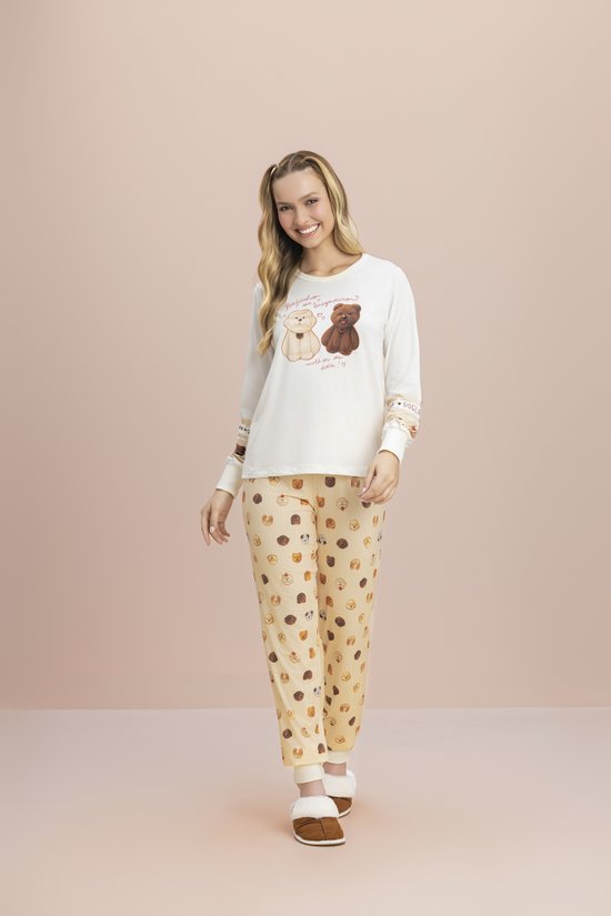 Pijama Manga Longa Feminino Peach Sublime Doglacha