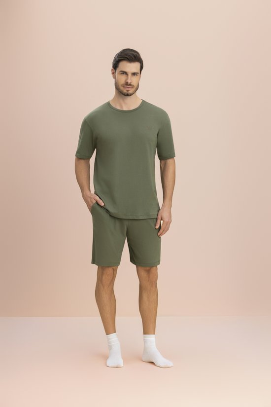 Pijama Manga Curta Masculino Plus Size  Malha 100% Algodão Selva 