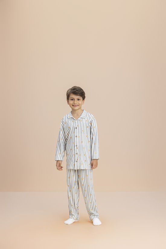 Pijama Manga Longa Aberto Masculino Infantil Juvenil Malha 100% Algodão Teddy Americano 