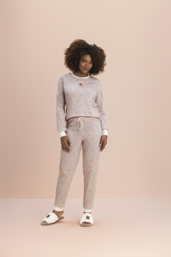 Pijama Manga Longa Feminino Malha 100% Algodão Ritmo Do Coração 