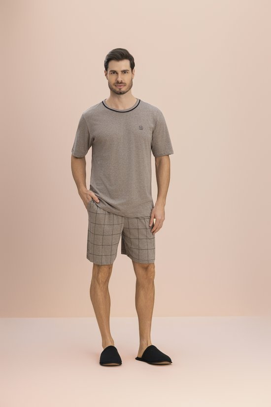 Pijama Manga Curta Masculino Malha Mocha