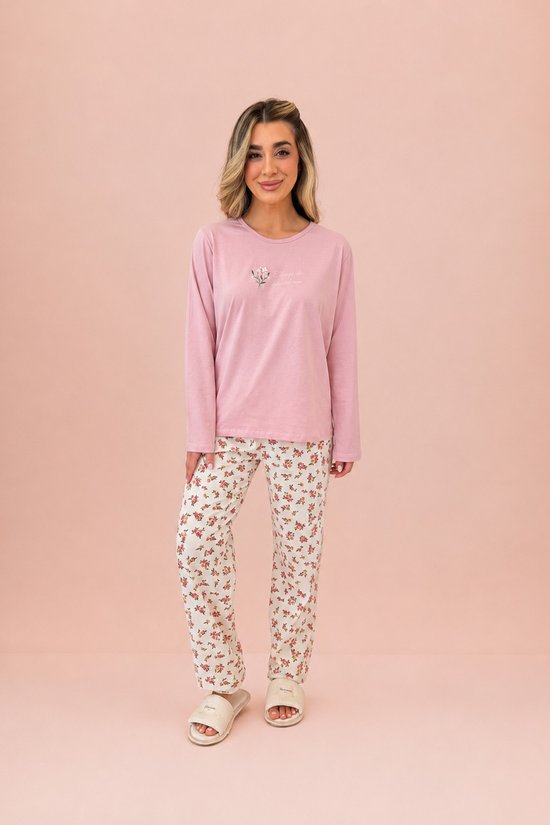 Pijama Feminino Manga Longa 100% Algodão com Estampa Floral | Edição Especial Lua Encantada