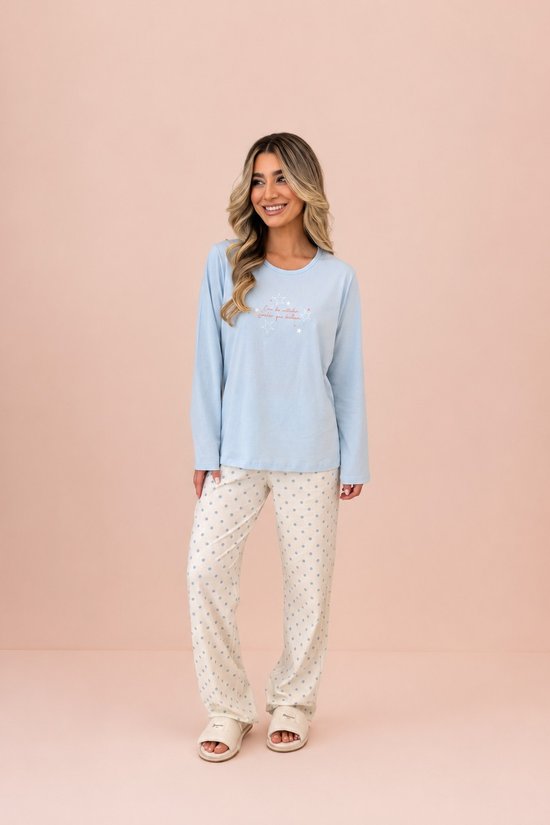 Pijama Feminino Manga Longa 100% Algodão com Estampa de Estrelas | Edição Especial Lua Encantada
