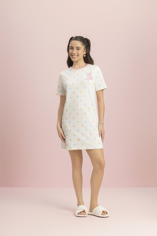 Camisola Manga Curta Feminina 100% Algodão Família Capi Pop – Lua Encantada