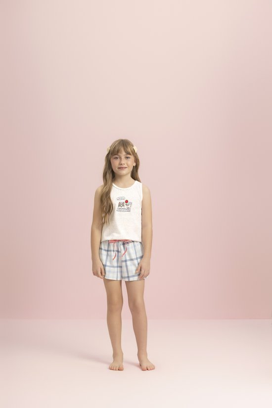 Pijama Short Doll Regata Infantil Juvenil 100% Algodão Macio e Confortável - Descanso Lua Encantada 