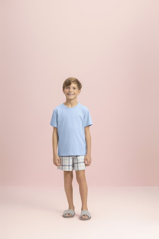 Pijama Masculino Infantil Juvenil Manga Curta 100% Algodão Macio e Confortável - Descanso LE