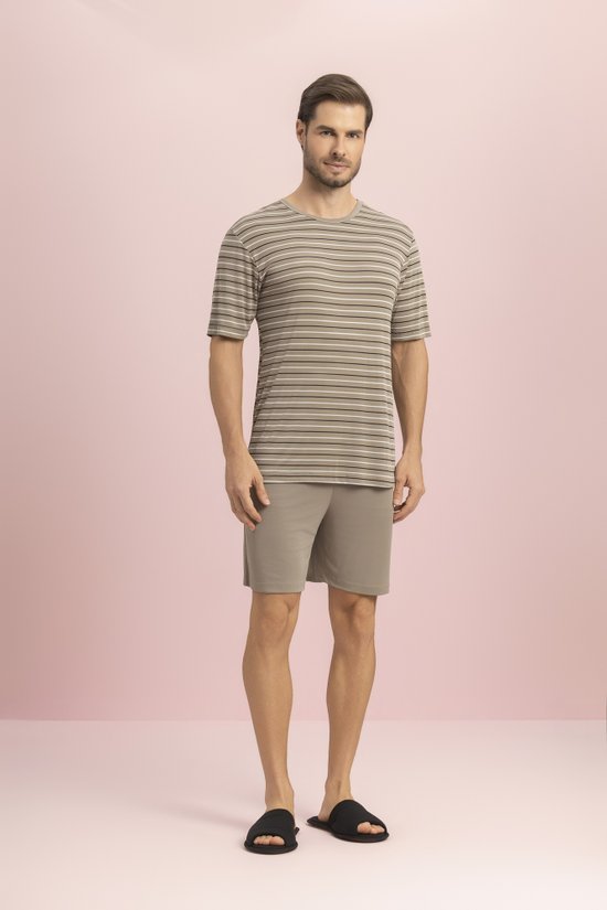 Pijama Masculino Manga Curta Liganete de Poliamida Linear Lua Encantada Leveza  e Conforto Térmico