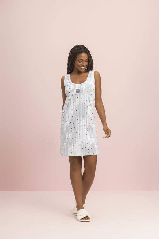 Camisola Regata Feminina 100% Algodão Amor em Listras  Lua Encantada 