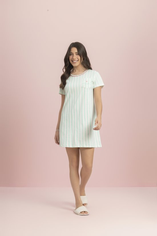 Camisola Plus Size Manga Curta 100% Algodão Manhã Calma Lua Encantada 