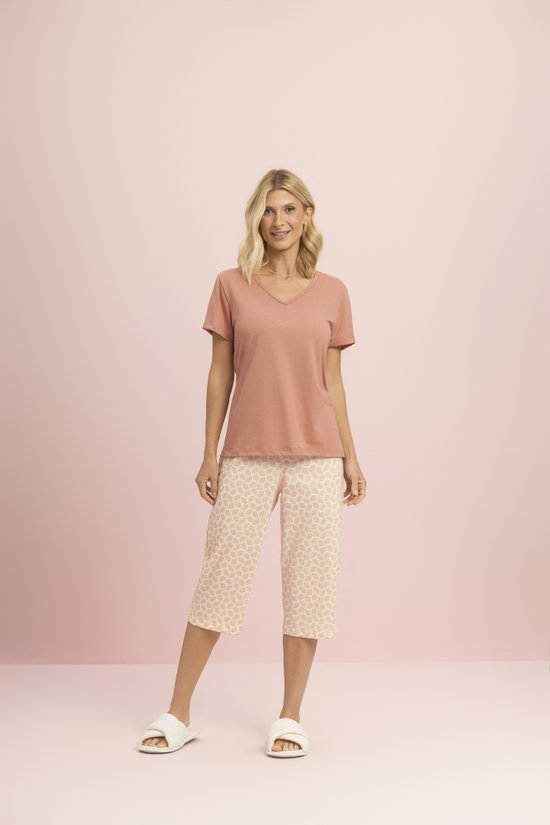 Pijama Pescador Feminino Manga Curta Leques Lua Encantada