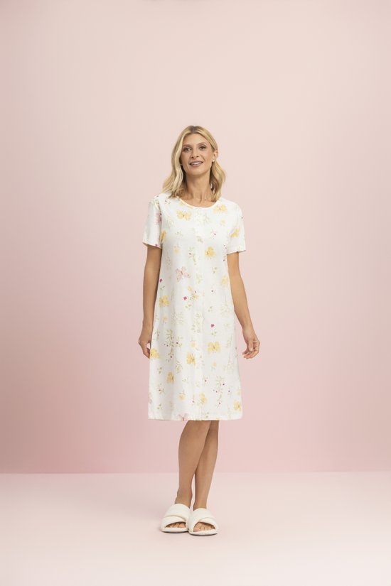 Camisola Manga Curta Feminina Aberta 100% Algodão Jardim das Borboletas  Lua Encantada