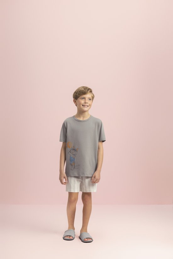 Pijama Masculino Infantil Juvenil Manga Curta 100% Algodão Todo Dia Lua Encantada
