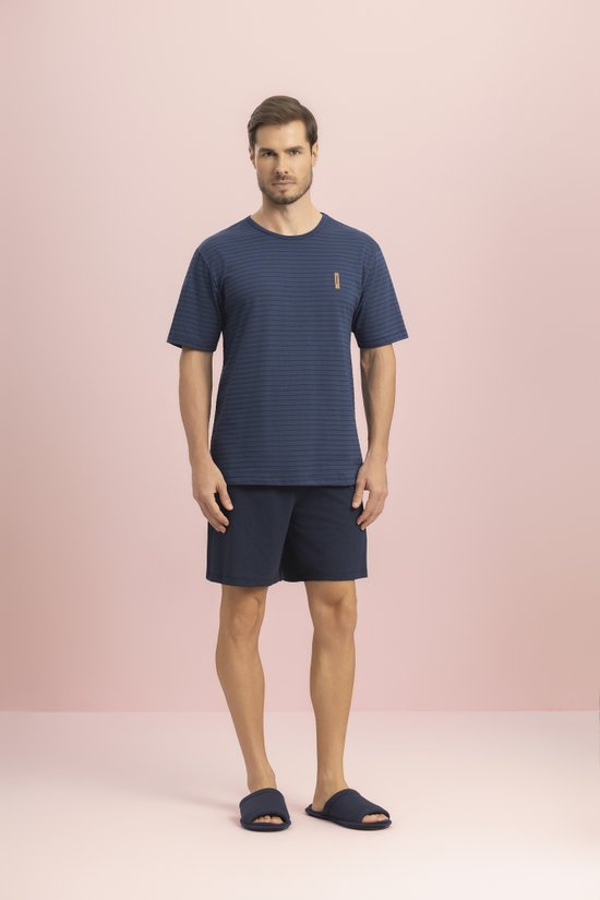 Pijama Masculino Manga Curta 100% Algodão Serena Lua Encantada