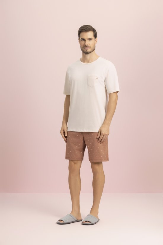 Pijama Manga Curta Masculino 100% Algodão Caramelo Salgado Lua Encantada 