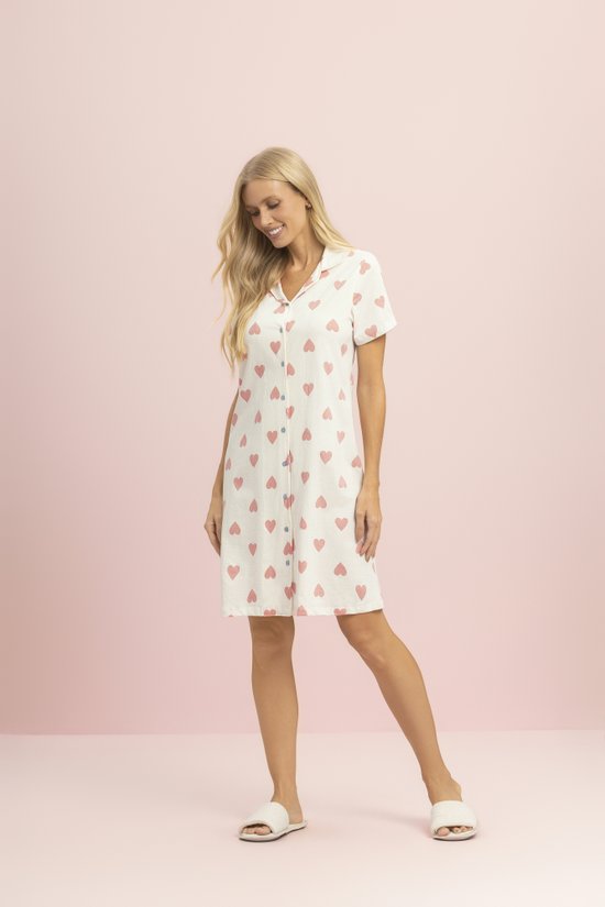 Camisola Manga Curta Feminina Aberta 100% Algodão Macaron Lua Encantada