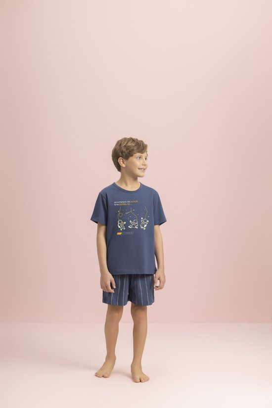 Pijama Masculino Infantil Juvenil 100% Algodão Noite Estrelada Lua Encantada