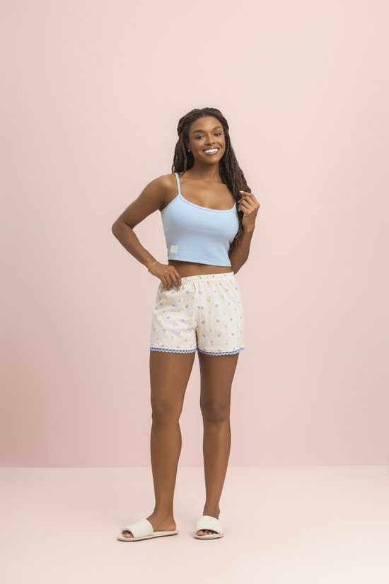 Pijama Short Doll Cropped Feminino Verano Lua Encantada